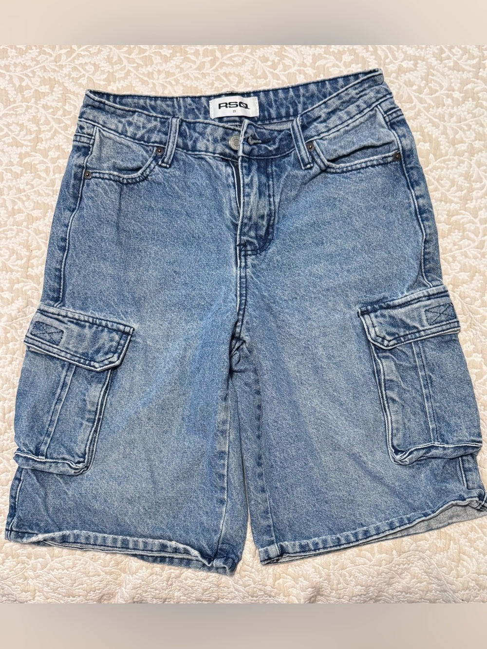RSQ Light Blue Denim Cargo Shorts